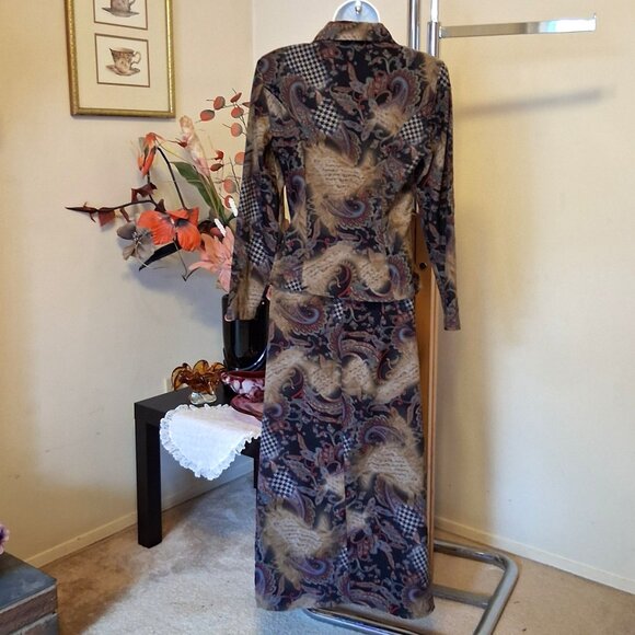 Preowned Dino Women’s Blazer Multi Color Printed Jacket Spring Fall Jackets 8 M - Picture 10 of 10